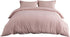 Mohap Duvet Cover Queen Pink 3 Pieces Set Solid Color Soft Double Brushed Microfiber Comforter Cover with Zipper Clousre