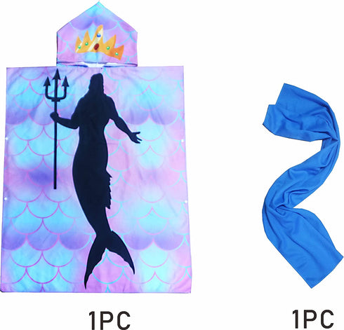 ComicalBubble Mermaid Kids Girls Bath Set,Swim Pool for Kids Adults,Beach Hooded Poncho Towel for Women,Super Soft, Absorbent Microfibers (Adult (Men))