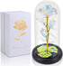 Mother's Day Unique Gift for Women, Galaxy Rose Glass Crystal Flower Gift in Glass Dome with LED Light Mothers Day Birthday Gift Ideas for Mom/Wife/Grandma/Daughters