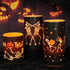 YUROZAC Halloween Flameless Candles with Timer, Flickering Battery Operated Real Wax Electric LED Pillar Candles for Halloween Decoration Set of 3 Orange, 456 Tall