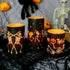 YUROZAC Halloween Flameless Candles with Timer, Flickering Battery Operated Real Wax Electric LED Pillar Candles for Halloween Decoration Set of 3 Orange, 456 Tall