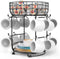 Auledio Mug Tree with Storage Basket,Coffee Mug Holder with 12 Mug Hooks,Multifunctional Coffee Cup Holder For Counter- Black