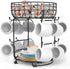 Auledio Mug Tree with Storage Basket,Coffee Mug Holder with 12 Mug Hooks,Multifunctional Coffee Cup Holder For Counter- Black