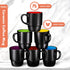 Ceramic Stacking Coffee Mug Tea Cup Dishwasher Safe Set of 6 - Large 18 Ounce, Matte Black