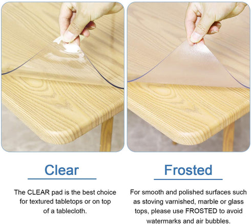 ETECHMART 18 x 36 Inch Clear PVC Table Cover Protector, 1.5mm Thick Custom Plastic Desk Pad , Waterproof Vinyl Table Top Protector Mat for Coffee Table, Dining Table, Writing Desk
