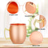 Pitmoly Moscow Mule Copper Mugs, Set of 4 Mugs, Smooth Surface Design 18 oz Copper Cups Set with 4 Cocktail Copper Straws and a Jigger