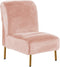ZC MALL Velvet Armless Accent Chair Slipcover, High Stretch Fleece Armless Accent Chair Slipcover,Stylish Luxury Furniture Cover Velvet Plush Stretch Armless Chair Slipcover,Velvet-Peachy