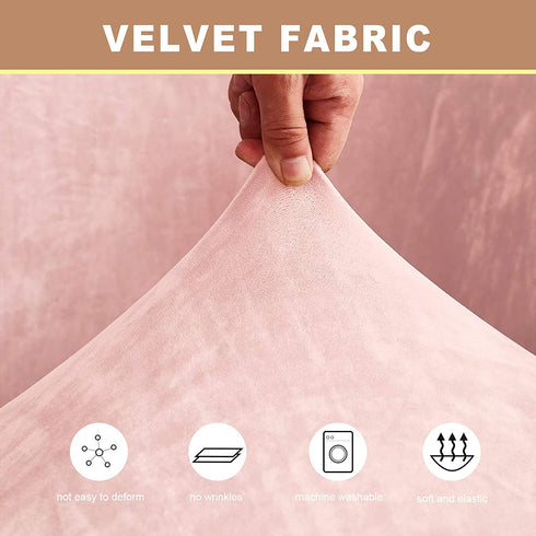 ZC MALL Velvet Armless Accent Chair Slipcover, High Stretch Fleece Armless Accent Chair Slipcover,Stylish Luxury Furniture Cover Velvet Plush Stretch Armless Chair Slipcover,Velvet-Peachy