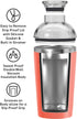 OGGI Groove Insulated Cocktail Shaker-17oz Double Wall Vacuum Insulated Stainless Steel Shaker, Tritan Lid has Built In Strainer, Ideal Cocktail Mixer, Martini Shaker, Margarita Shaker, Coral