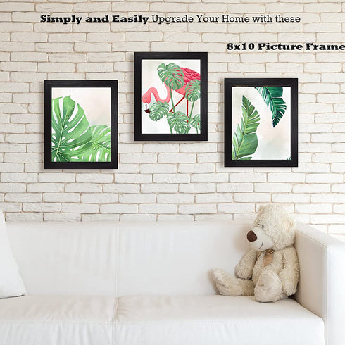8x10 Picture Frames Black, Tabletop Display Wall Mount Photo Frame, Pack of 3
