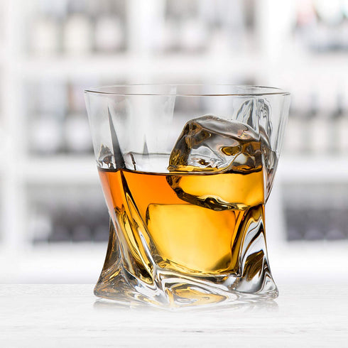 Trinkware Hampton Whiskey Glasses Set of 4 - Double Old Fashion Glasses Lead-free Dishwasher Safe Glassware For Scotch Bourbon Malt Vodka Beer - Large 10 oz Capacity