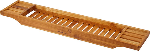 Mind Reader Bamboo Bathtub One Bath Caddy, 5.75 L x 27.48 W x 1.77 H, Brown