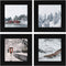 Golden State Art, Smartphone Instagram Frame Collection, Set of 4, 4x4-inch Square Photo Wood Frames, Black