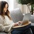HUANUO Lap Desk - Fits up to 14 inch Slim Laptop, Laptop Stand with Pillow Cushion & Bamboo Grain Platform on Bed & Sofa, with Cable Hole & Anti-Slip Strip