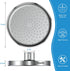 Rainfall Shower Head, 6" Fixed Rain Shower Heads High Pressure with Shower Arm, High Pressure Rain Shower Head 360° Adjustable Angles, Anti-Clogging Silicone Nozzles, 1.8 GPM (Chrome)