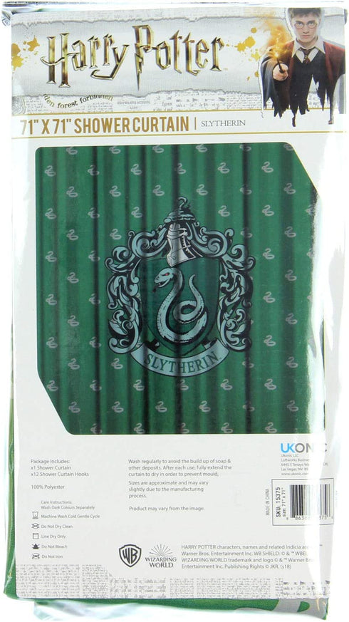 Robe Factory Harry Potter Slytherin Shower Curtain House Bathroom Decor with Hook Rings