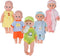 Young Buds Set of 5 for 12-13-14 Inch Newborn Reborn Alive Doll Baby Doll Clothes Dress Costumes Gown Outfits with Feeding Bottle Birthday Xmas Present Wrap