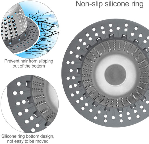LEKEYE Drain Hair Catcher/Bathtub Drain Cover/Drain Protector for Pop-Up & Regular Drains(Patented Product)