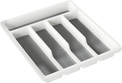 Lavish Home Silverware Organizer 5 Compartment Plastic Flatware, Cutlery and Utensil Drawer Storage for Home or RV with Non-Slip Rubber Liner