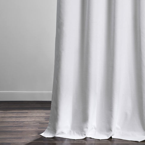 HPD Half Price Drapes FLCH-BO19021-84 Italian Textured Faux Linen Hotel Blackout Curtain (1 Panel), 50 X 84, White