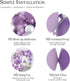 Pateeha Baby Shower Decorations for Girl 140 Pcs Purple Balloon Garland Kit Metallic Purple Silver Balloon Arch 12 Pcs Butterfly Stickers Confetti for Birthday Wedding Decorations