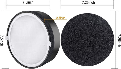 I clean Replacement LV-H132 Filter, Compatible with LEVOIT LV-H132 Air Purifier,2Packs Air Purifier HEPA and Activated Carbon Filters