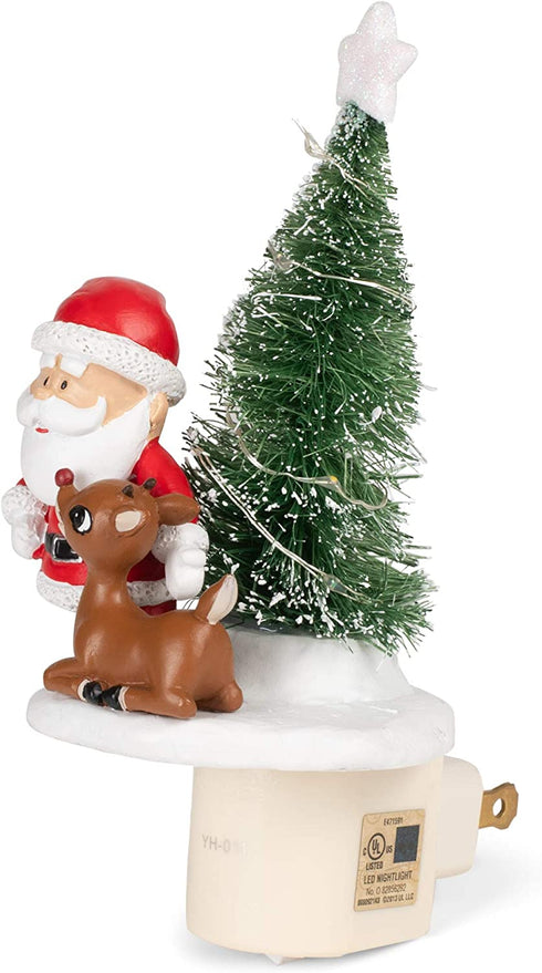 6.75" H Rudolph W/Santa Night-