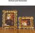 Gold Frame 4x6 inch,Decorative Gold Picture Frames Designed with Golden Palm Leaves,Gold Decor 4x6 Display Pictures Frame Set