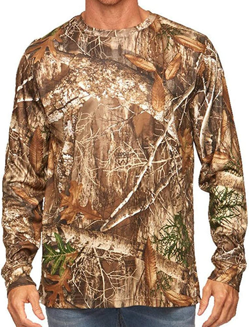 Realtree Men's Essential Camo Lightweight Performance Long Sleeve Shirt (RT Edge, Large)