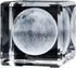 3D Dandelion Paperweight(Laser Etched) in Crystal Glass Cube Birthday (2.4x2.4x2.4) (Moon)