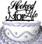 Meijiafei Script Hooked For Life Fishing Silhouette Wedding Cake Topper