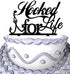 Meijiafei Script Hooked For Life Fishing Silhouette Wedding Cake Topper