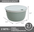 Citylife 2 Set Kitchen Colander Bowl Pasta Strainer Plastic Fruit Bowl Colanders with Lids 2.1 QT Dual-Layer Draining Bowl Vegetable Washing Basket