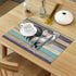 WARM TOUR Table Placemats Set of 4, Farm Cock Rooster on Retro Wood Grain Heat Resistant Place Mats Washable Cotton Linen Table Mats for Dining Kitchen, Easy to Clean, America Retro Country Theme
