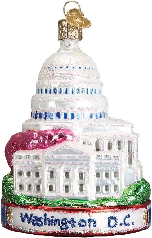 Old World Christmas Cities, Places and Landmarks Glass Blown Ornaments for Christmas Tree Washington D.C