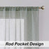 Central Park Sage Green White Stripe Sheer Color Block Window Curtain Panel Pairs Linen Drape Treatment for Bedroom Living Room Farmhouse 95 inches Long with Rod Pocket,2 Panel Rustic Living Panels