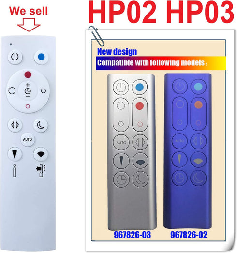 CHOUBENBEN Replacement Remote Control 967826-02 967826-03 for Dyson Pure Hot+Cool Link HP02 HP03 (Air Purifier Heater and Fan)
