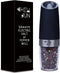 Electric Gravity Pepper Grinder or Salt Mill with Adjustable Coarseness Automatic Pepper Mill Grinder Battery Powered with Blue LED Light,One Hand Opetated Brushed Stainless Steel by CHEW FUN