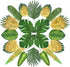 Auihiay 80 Pieces 13 Kinds Artificial Palm Leaves Golden Tropical Leaf with Stems Jungle Leaves Decorations for Hawaiian Luau Party Beach Baby Shower Wedding Birthday Decorations