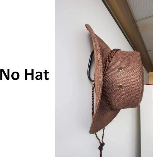 Cowboy Hat Rack Hat Holder Hat Organizer Hat Hanger Hat Wall Mount - Adhesive Metal Hooks - Easy to install - 4 Pack - No Hat