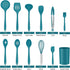 LIANYU 12-Piece Silicone Kitchen Cooking Utensils Set with Holder, Kitchen Tools Include Slotted Spatula Spoon Turner Ladle Tong Whisk, Dishwasher Safe, Dark Blue