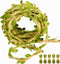 Naidiler 196 Ft Green Leaf Ribbon Jute Burlap Twine Vine with Artificial Leaves for Safari Decor Baby Shower Jungle Decor and DIY Wreath Wraping Craft