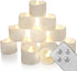 Homemory Flameless Candles, LED Tea Lights with Remote and Timer, 6H/8HTimer, Long Lasting Battery Operated LED Candles, Ideal for Home Decor and Seasonal Celebration, Pack of 12