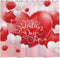 Allenjoy 72x72 inch Valentine's Day Shower Curtain Set Romantic Red and White Heart Shaped Balloons Decor Home Bathroom Bathtub Curtains Durable Waterproof Washable Fabric with 12 Hooks