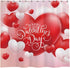 Allenjoy 72x72 inch Valentine's Day Shower Curtain Set Romantic Red and White Heart Shaped Balloons Decor Home Bathroom Bathtub Curtains Durable Waterproof Washable Fabric with 12 Hooks