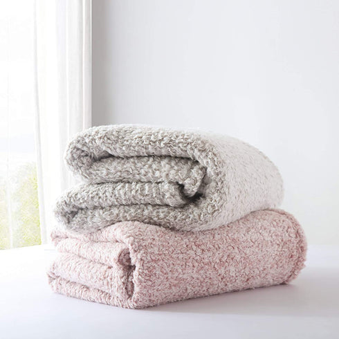 Ultra Soft Cozy Sherpa Throw Blanket, 2 Tones Ombre Light Brown Pattern Reversible, Light Weight Warm Decorative Boho Style Throw Blanket Cover for Sofa, Couch, Bedroom,Travel, 50?x60?