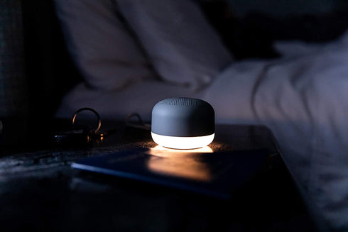 Yogasleep Travel Mini Portable White Noise Sound Machine, 6 Soothing Sounds, Soft Dimmable Night Light, Compact Sleep Therapy for Adults & Baby, USB Rechargeable, Lanyard for Easy Hanging, Gray