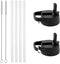 IRON °FLASK Carabiner Straw Lid for Wide Mouth Insulated Sports Water Bottles, Simple BPA Free, 2 Lids, 4 Straws, 2 Cleaning Brushes