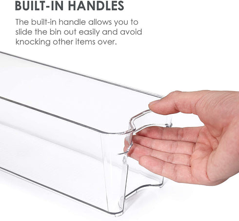 Vtopmart Breastmilk Storage Container 4PCS Set, Clear Freezer and Fridge Organizer Bins, Plastic Storage Bins for Breast Milk, Baby Pouches, Formula, Bottles and Yogurts, 4.3™™ Width, 14.5" Long