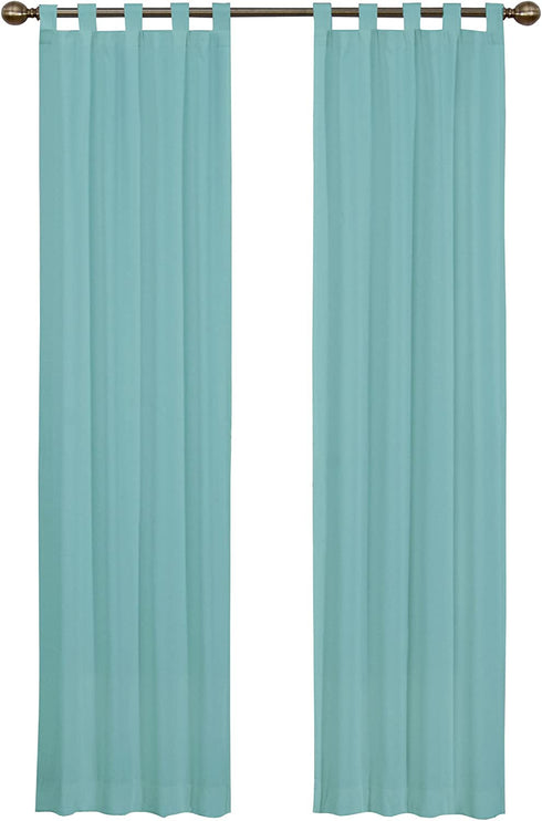 PAIRS TO GO Montana Modern Decorative Tab Top Window Curtains for Bedroom or Living Room (2 Panels), 30" x 84", White